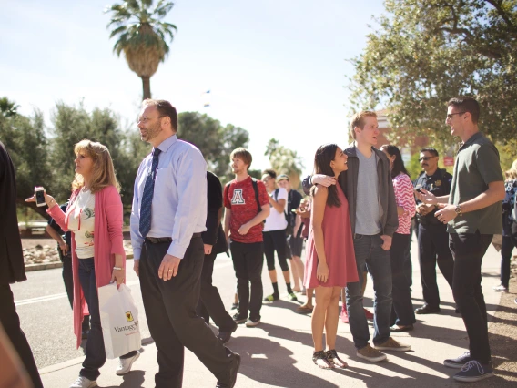 People standing by Old Main