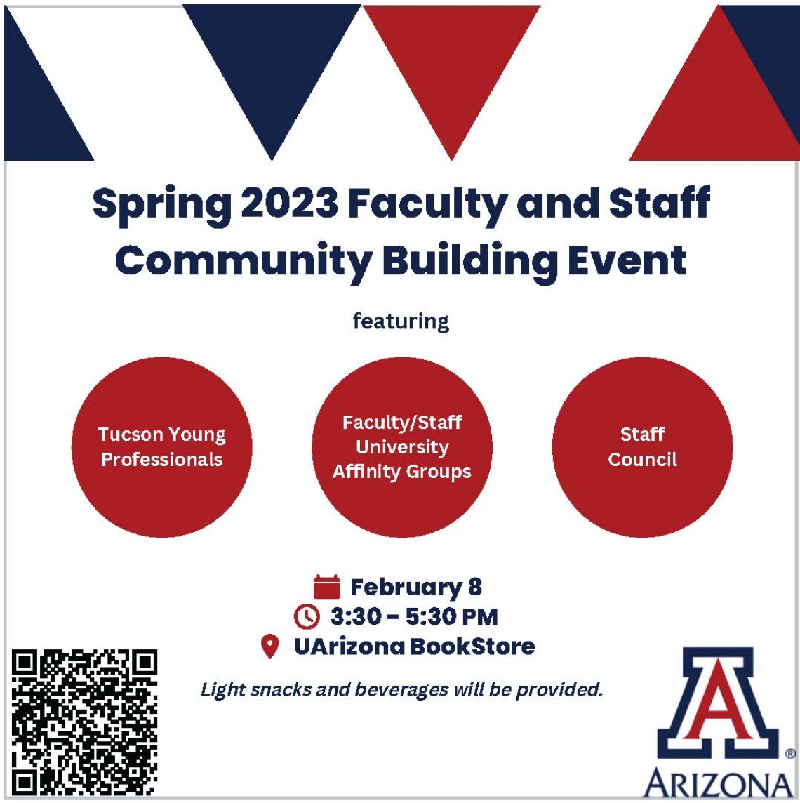 Event Flyer for Spring 2023 Faculty & Staff Community Building Event